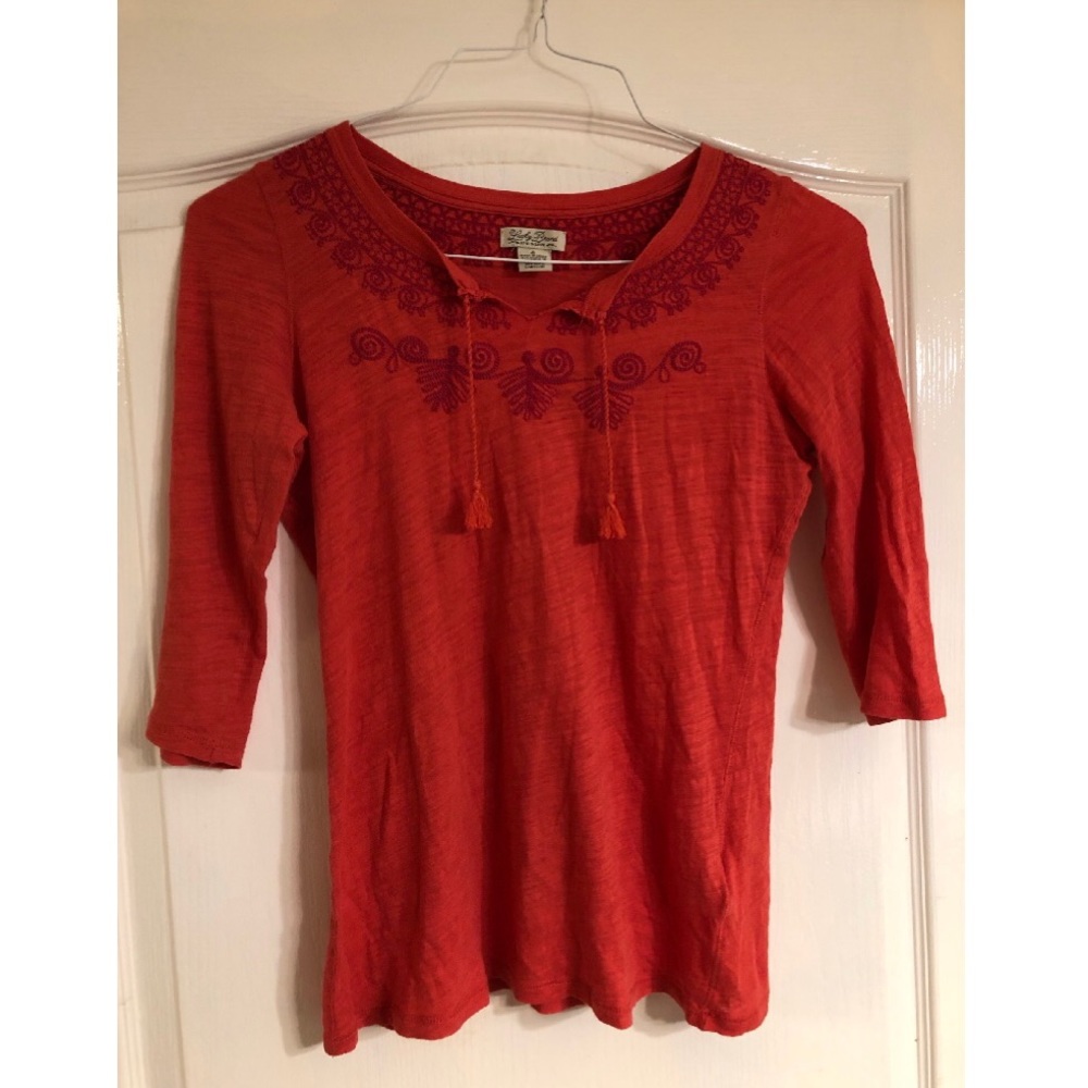 Lucky Brand Red Long-Sleeved Top Size S